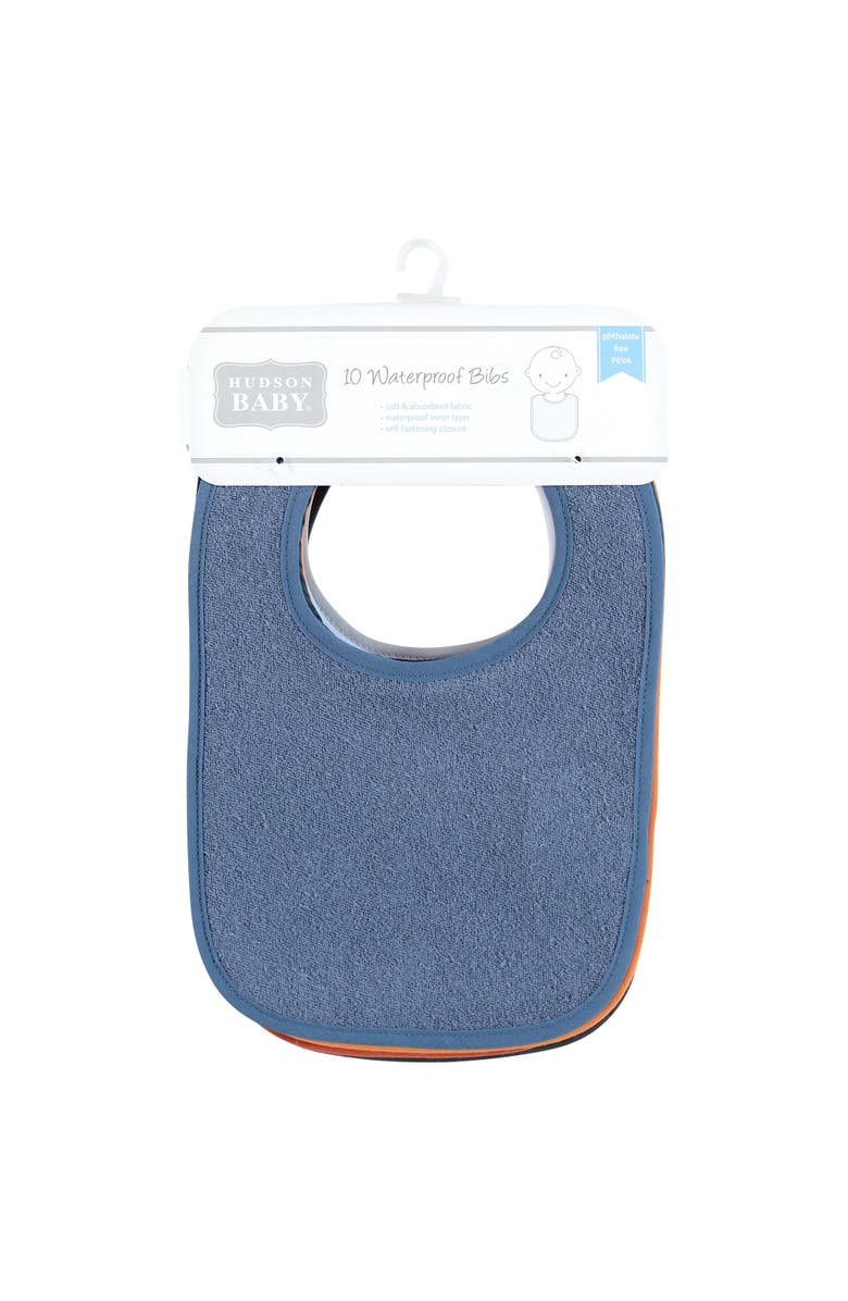 Hudson Baby Youngster's Dribble Catcher with Moisture-Resistant Layer, Alternate, color, Blue Orange