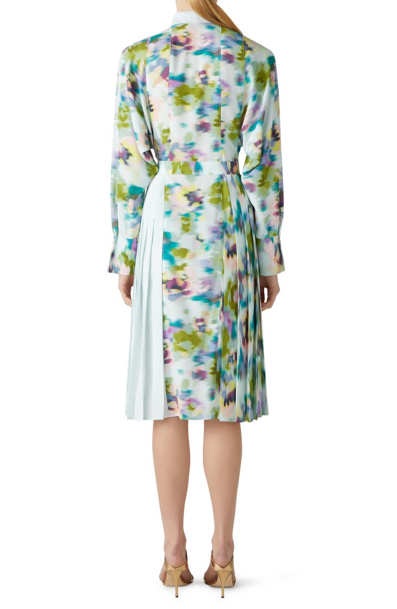 St. John Collection Astract Floral Print Belted Shirtdress, Alternate, color, 