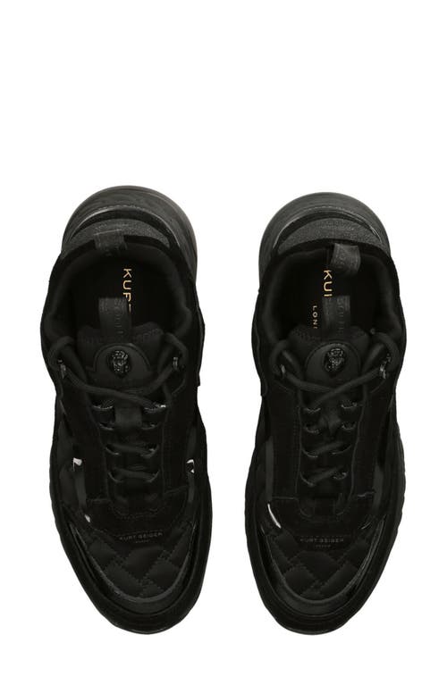 Kurt Geiger London Womens Black Kensington Eagle-head Embellished Suede Low-top Trainers In Black