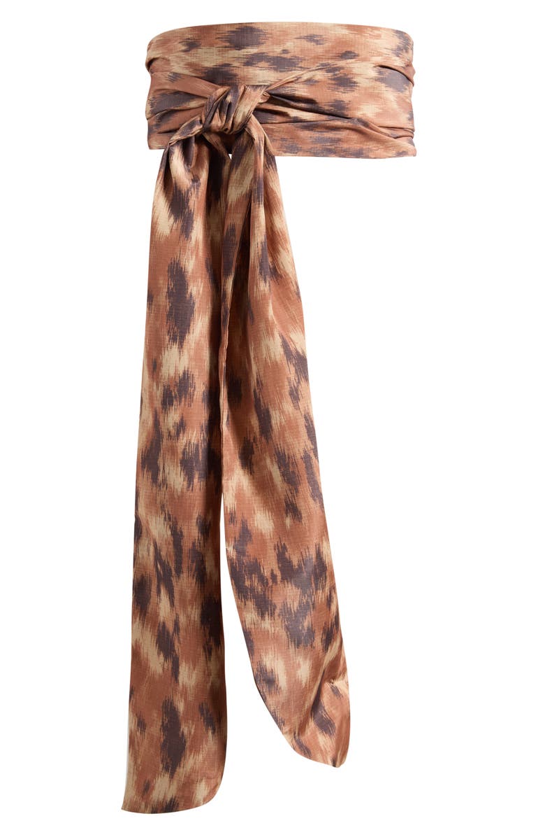 Ganni Printed Scarf, Main, color, Burro