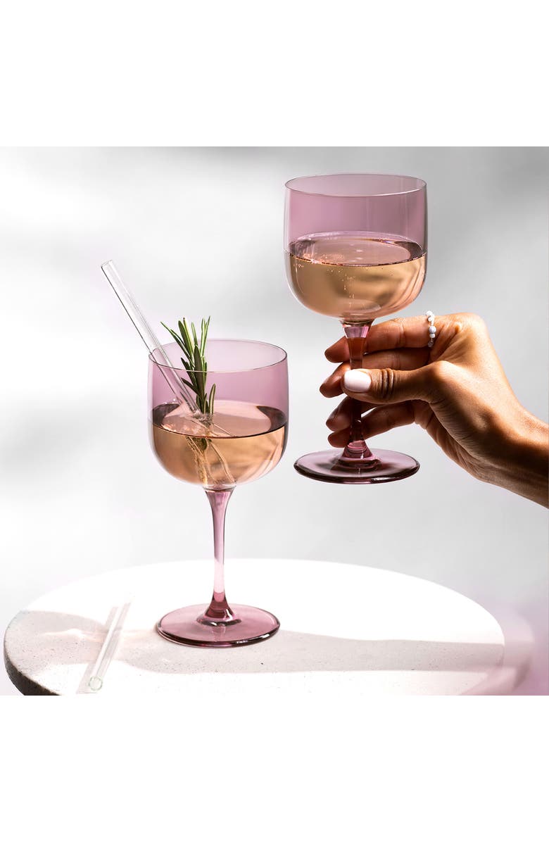Villeroy & Boch Like Grape Wine / Water Glass Pair, Alternate, color, Grape