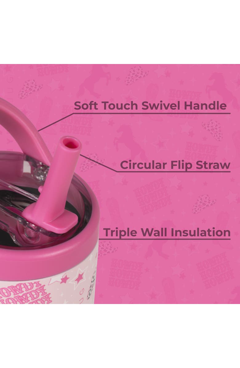 HydroJug Kids 14 oz Sport Water Bottle - Stainless Steel, Insulated, 100% Leakproof, With Carry Handle, BPA-Free, Kid-Friendly Design, Alternate, color, Cowgirl