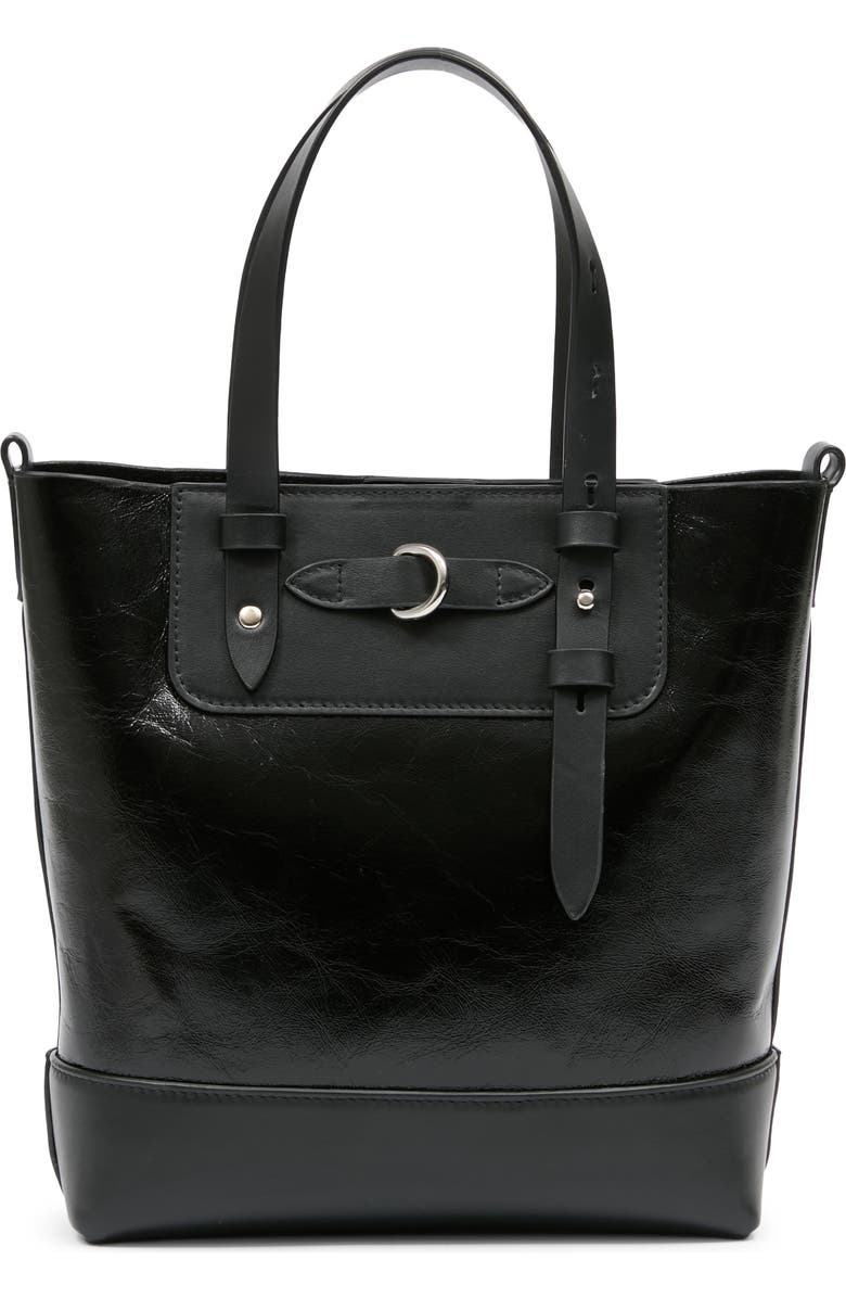 Maison Margiela Mini Leather North/South Tote, Alternate, color, Black/ Black