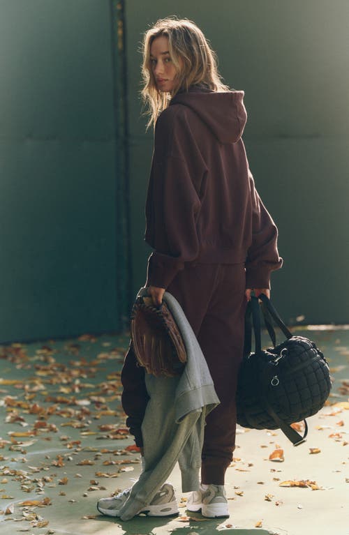 Shop Free People Fp Movement Undefeated Cotton Blend Hoodie & Jogger Set In Cocoa