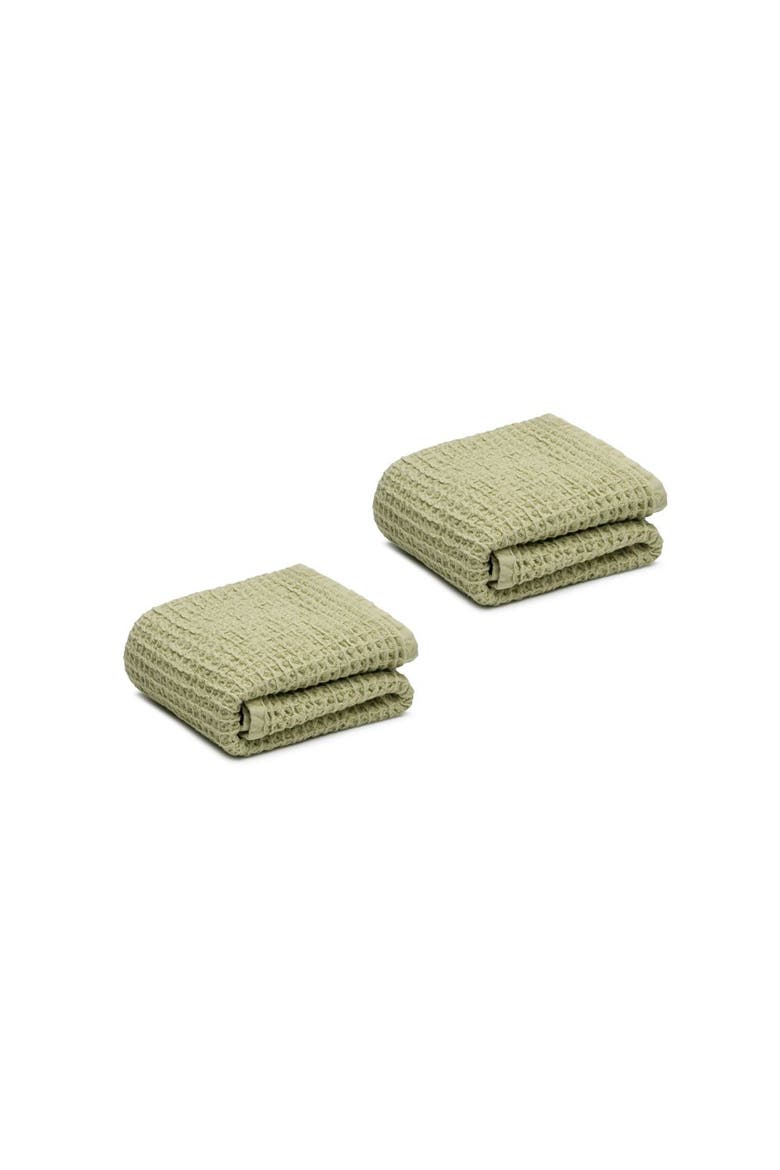 Waffle Turkish Cotton Hand Towels - Set of 2, Main, color, Green