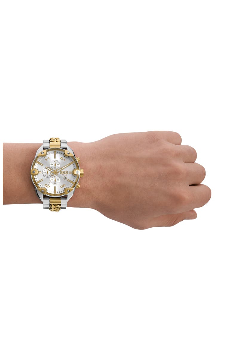 Spiked Chronograph Two-Tone Bracelet Watch, 49mm, Alternate, color, TWO TONE