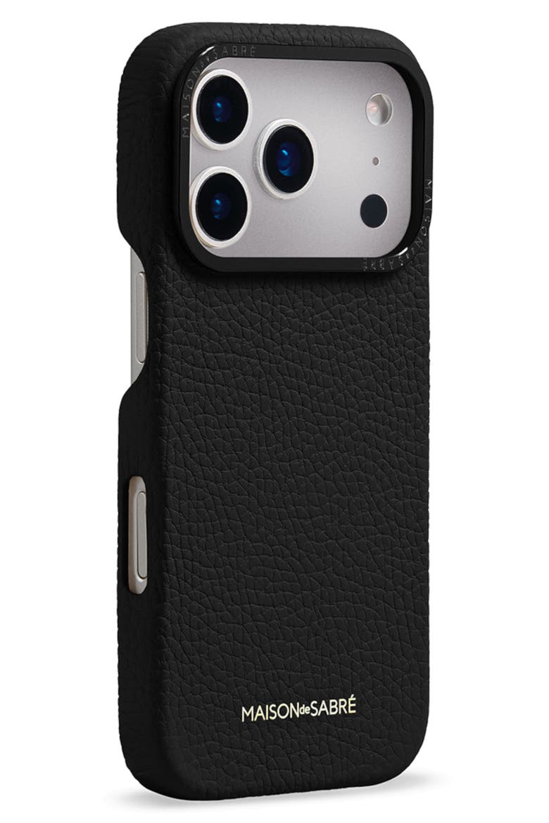 Leather Phone Case iPhone 17 Pro, Alternate, color, Black Caviar
