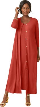 Jessica London 2 Piece Stretch Knit Duster Set