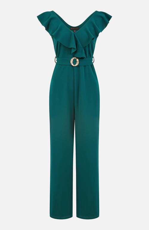 Yumi Sleeveless V Neck Jumpsuit In Green