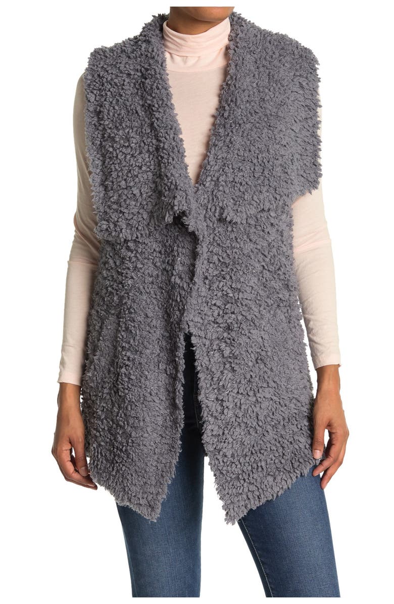 Coffee Shop Teddy Drape Vest, Main, color, 