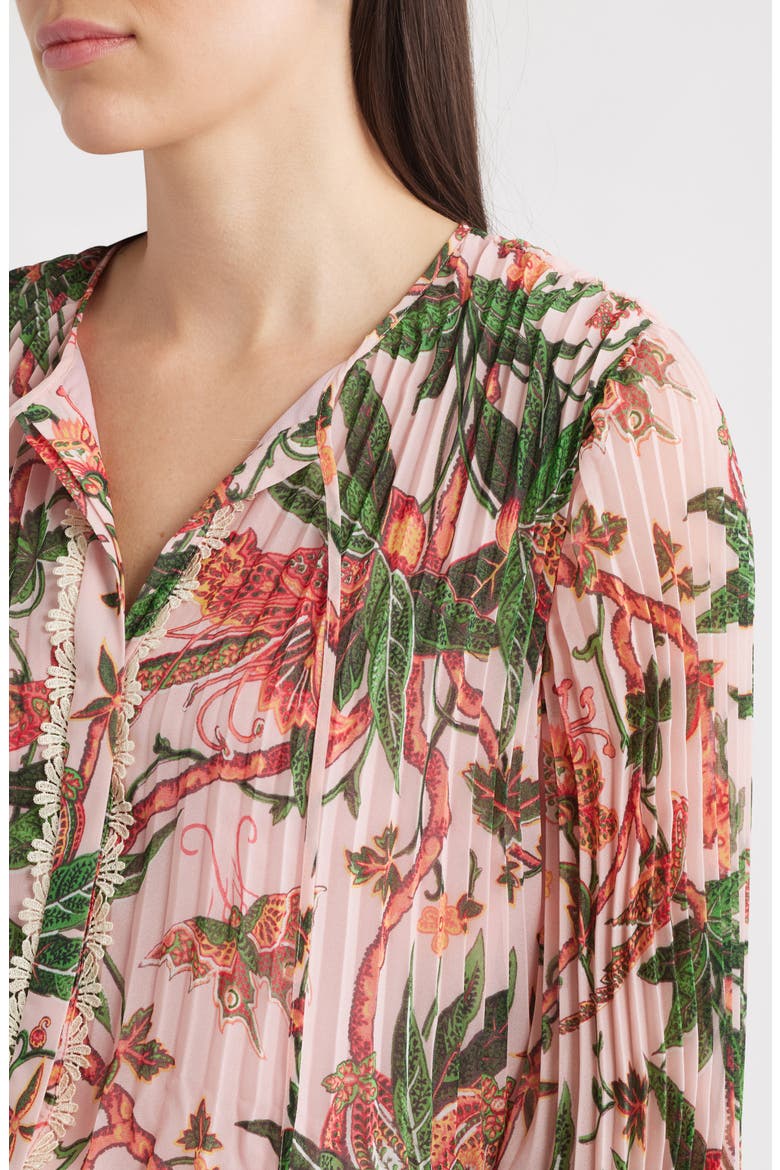 Helen Floral Pleated Top, Alternate, color, PEONY MULT