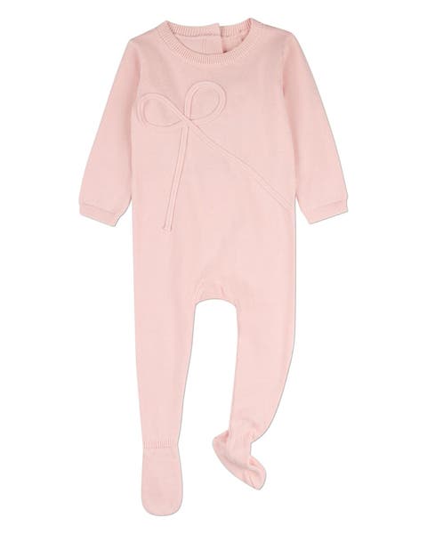 Baby Footie with Tonal Knit Bow