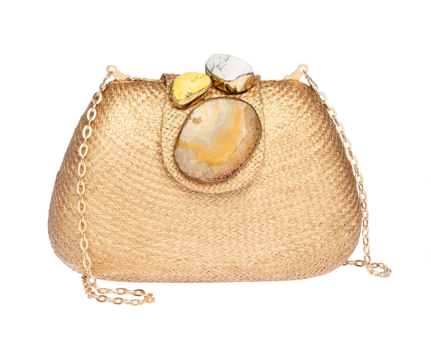 Rafe New York Tamu Bean Clutch, Alternate, color, Gold