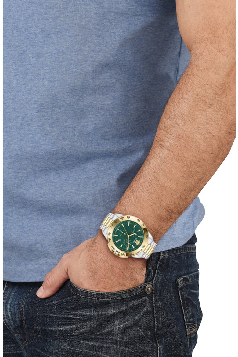 V-Sport Chrono Bracelet Watch, 44mm, Alternate, color, GREEN/ TWO TONE