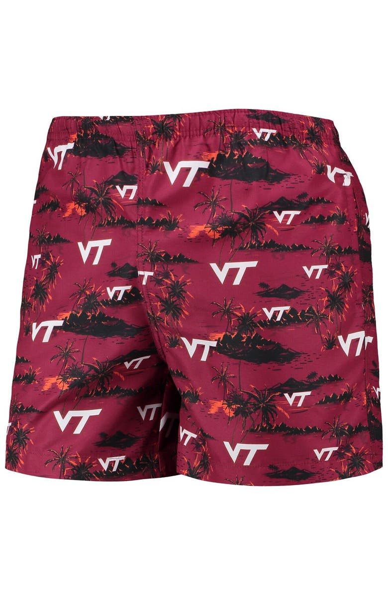 FOCO Men's FOCO Maroon Virginia Tech Hokies Island Palm Swim Trunks, Alternate, color, Maroon