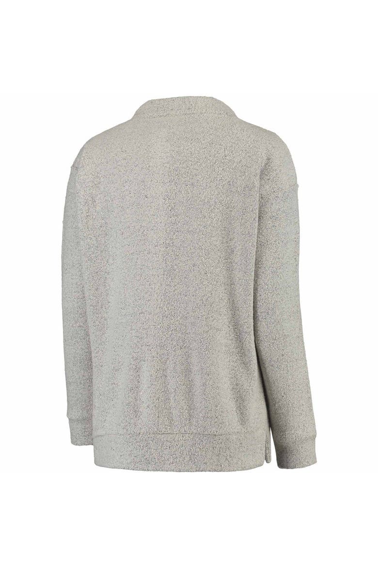 Women's Pressbox Cream Clemson Tigers Comfy Terry Crew Sweatshirt, Alternate, color, Ash