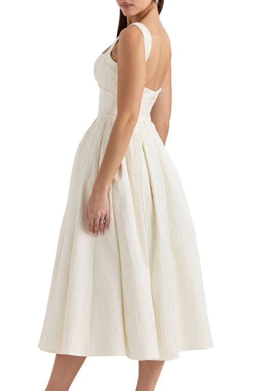 House Of Cb Isabeau Voluminous Fit & Flare Midi Dress In Ivory