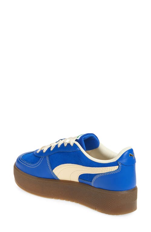 Puma Women's Palermo Leather Casual Sneakers From Finish Line In Vivid Blue-haute Coffee