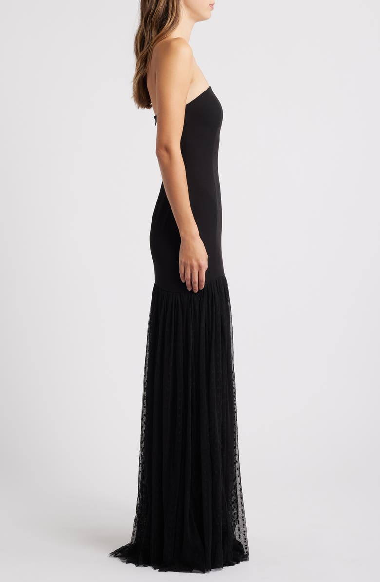 Sonya Moda Nayla Mixed Media Strapless Gown, Alternate, color, Midnight