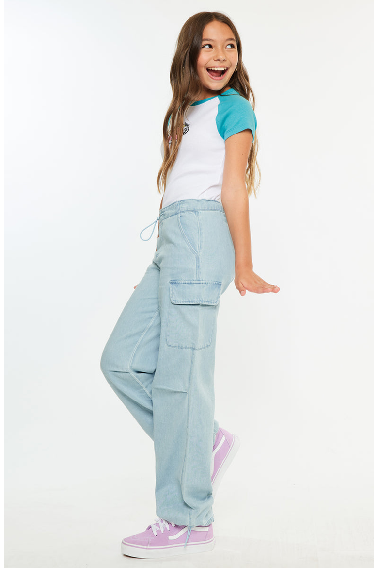 Inez High Rise Relaxed Cargo Pants, Alternate, color, Light Wash