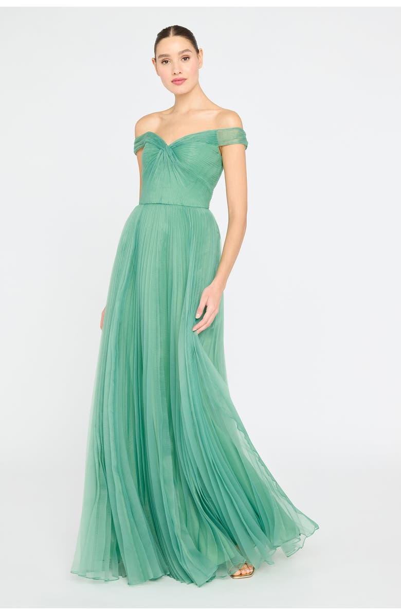 Theia Lisbeth Pleated Gown, Main, color,