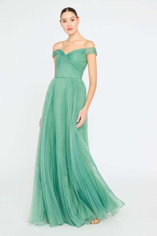 Theia Lisbeth Pleated Gown