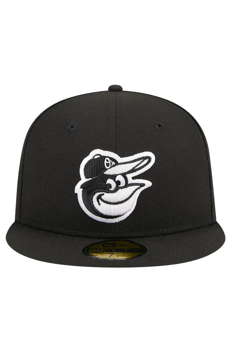 New Era Men's New Era Black Baltimore Orioles Logo 59FIFTY Fitted Hat, Alternate, color, Black