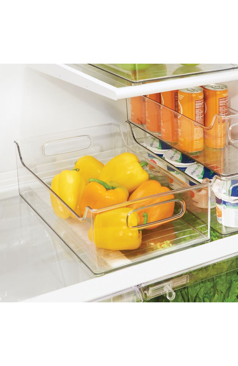 iDesign Plastic Stackable Pantry Bin with Handles, Set of 2, Clear, Made in USA, Alternate, color, Clear