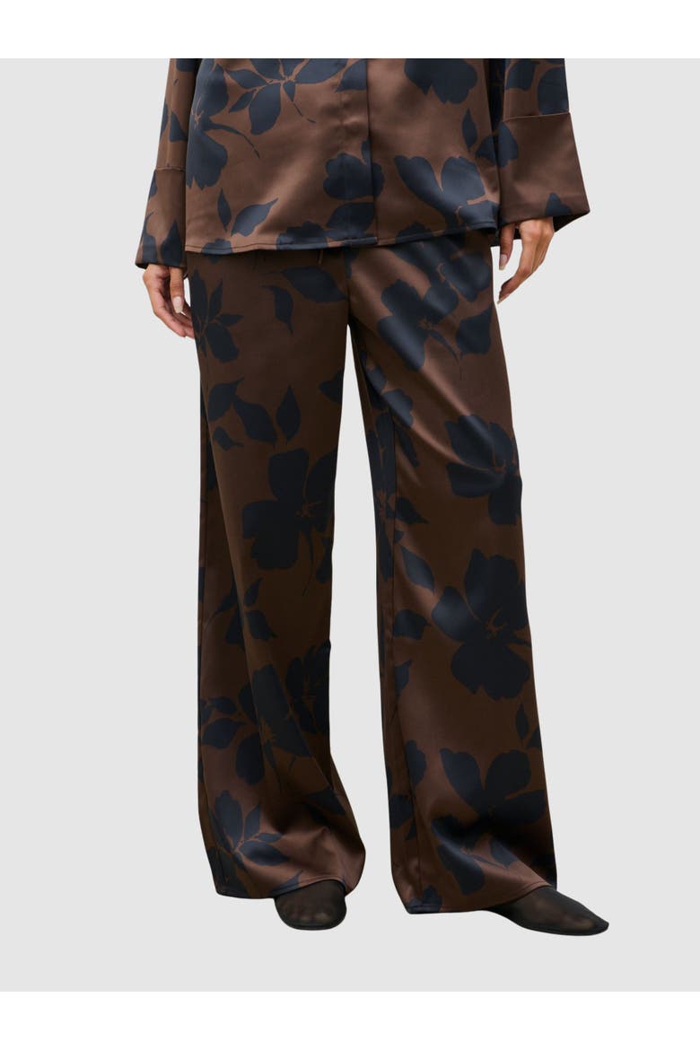 Bobbi Drawstring Wide Leg Trouser, Main, color, Brown