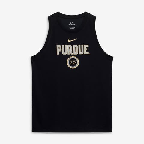 Women's Nike Black Purdue Boilermakers Dri-FIT Tomboy Tank Top