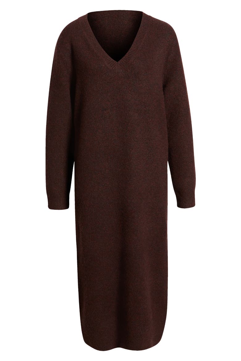 Long Sleeve Sweater Dress, Alternate, color, BURGUNDY