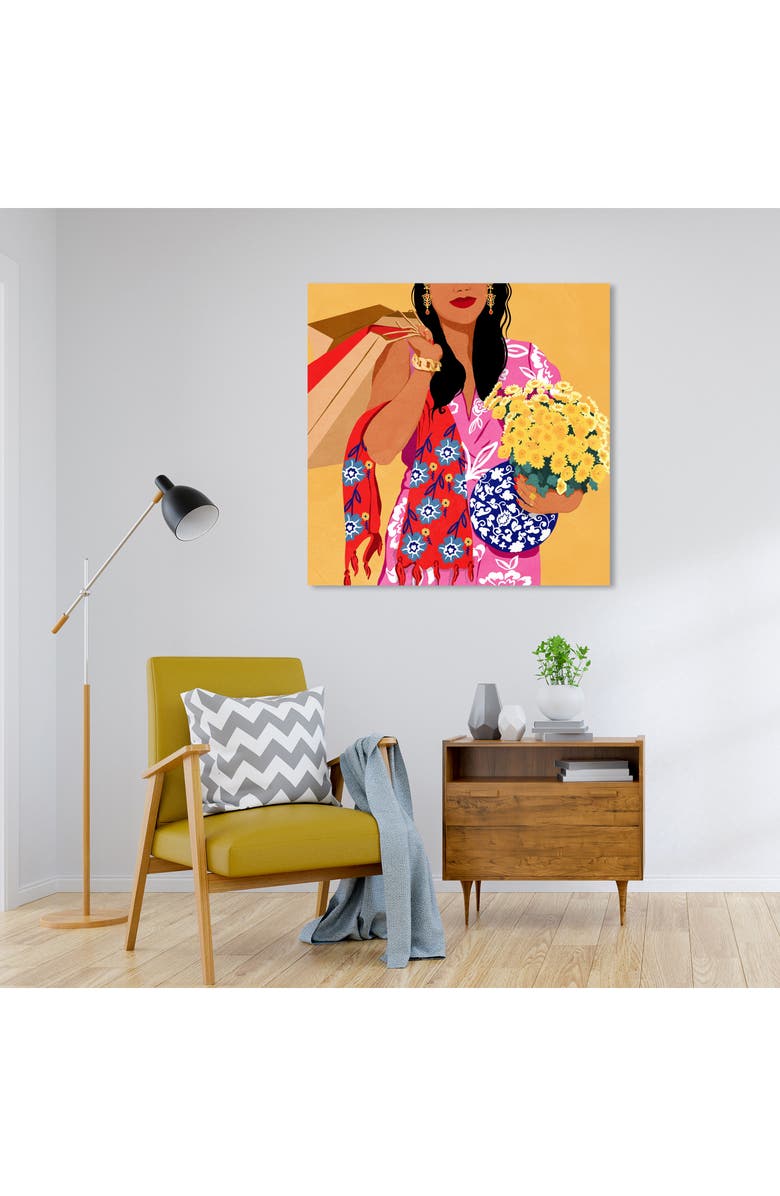 Wynwood Studio Fashion Flower Shopping Canvas Wall Art, Alternate, color, Pink