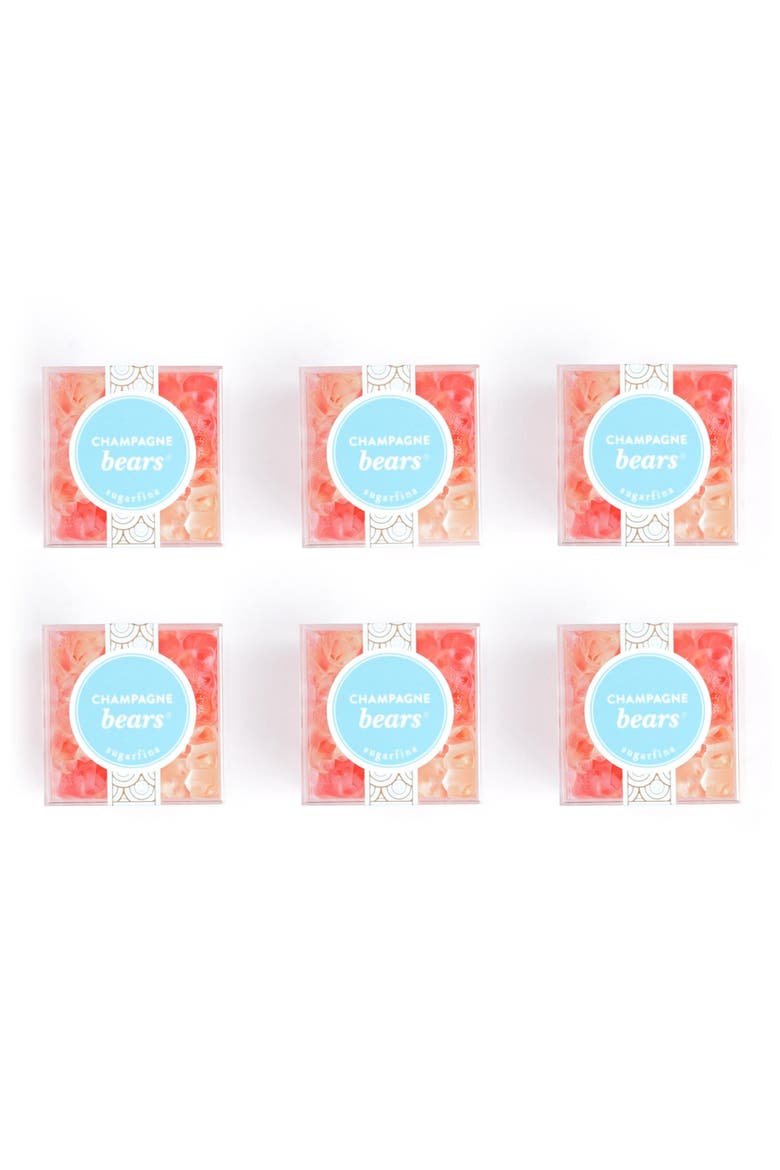 Set of 6 Champagne Bears® Candy Cubes, Alternate, color, PINK