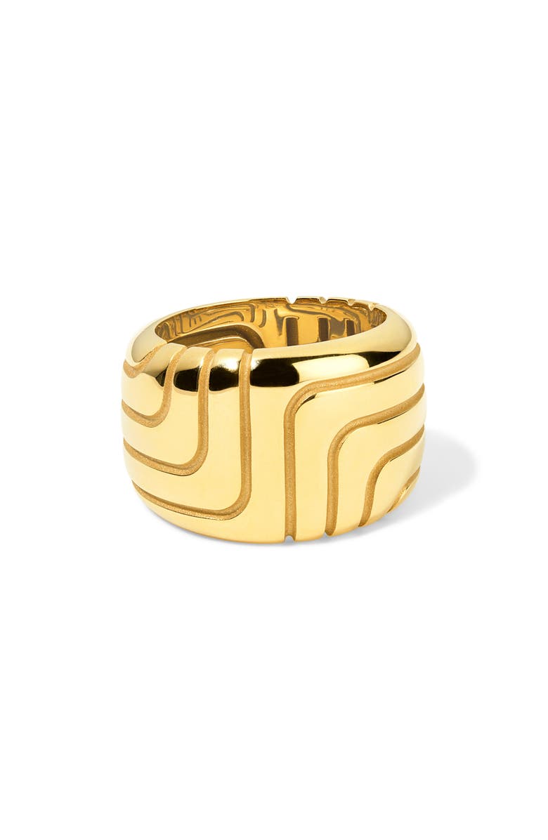 Pamela Zamore Labyrinth Band Ring, Alternate, color, Yellow Gold
