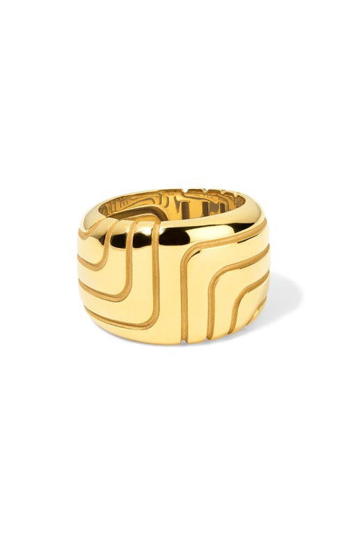 Pamela Zamore Labyrinth Band Ring In Gold