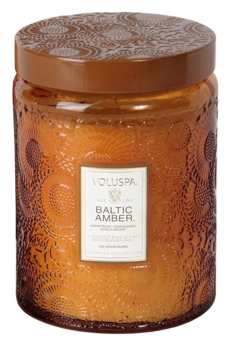 'Japonica - Baltic Amber' Large Embossed Jar Candle, Main, color, NO COLOR
