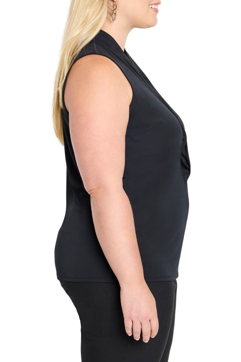 Knit Crepe Ruffle Tank, Alternate, color, BLACK ONYX
