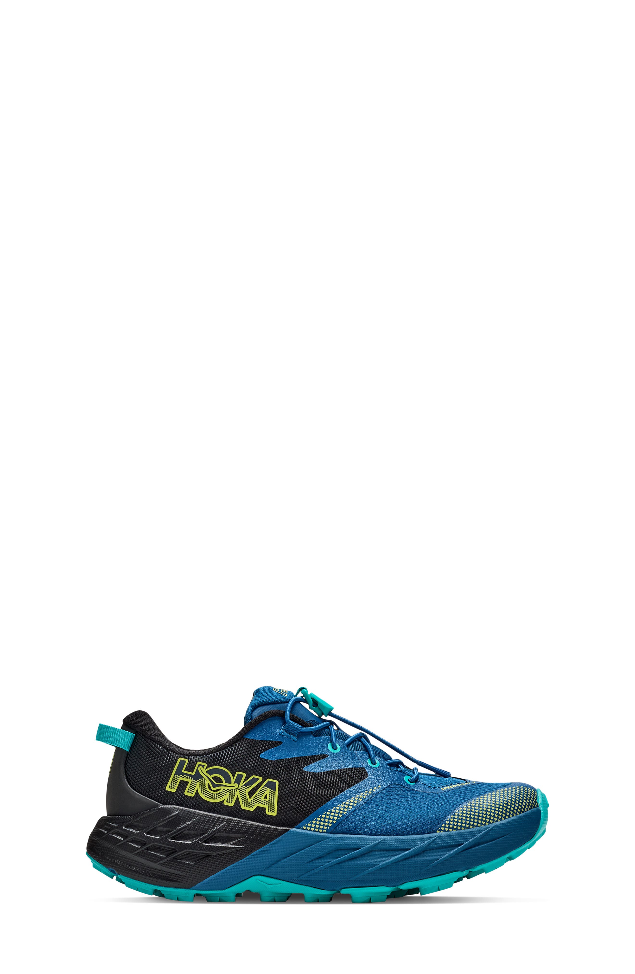 Kids' Speedgoat 7 Trail Running Shoe, Alternate, color, BLACK / NIGHT GLOW BLUE