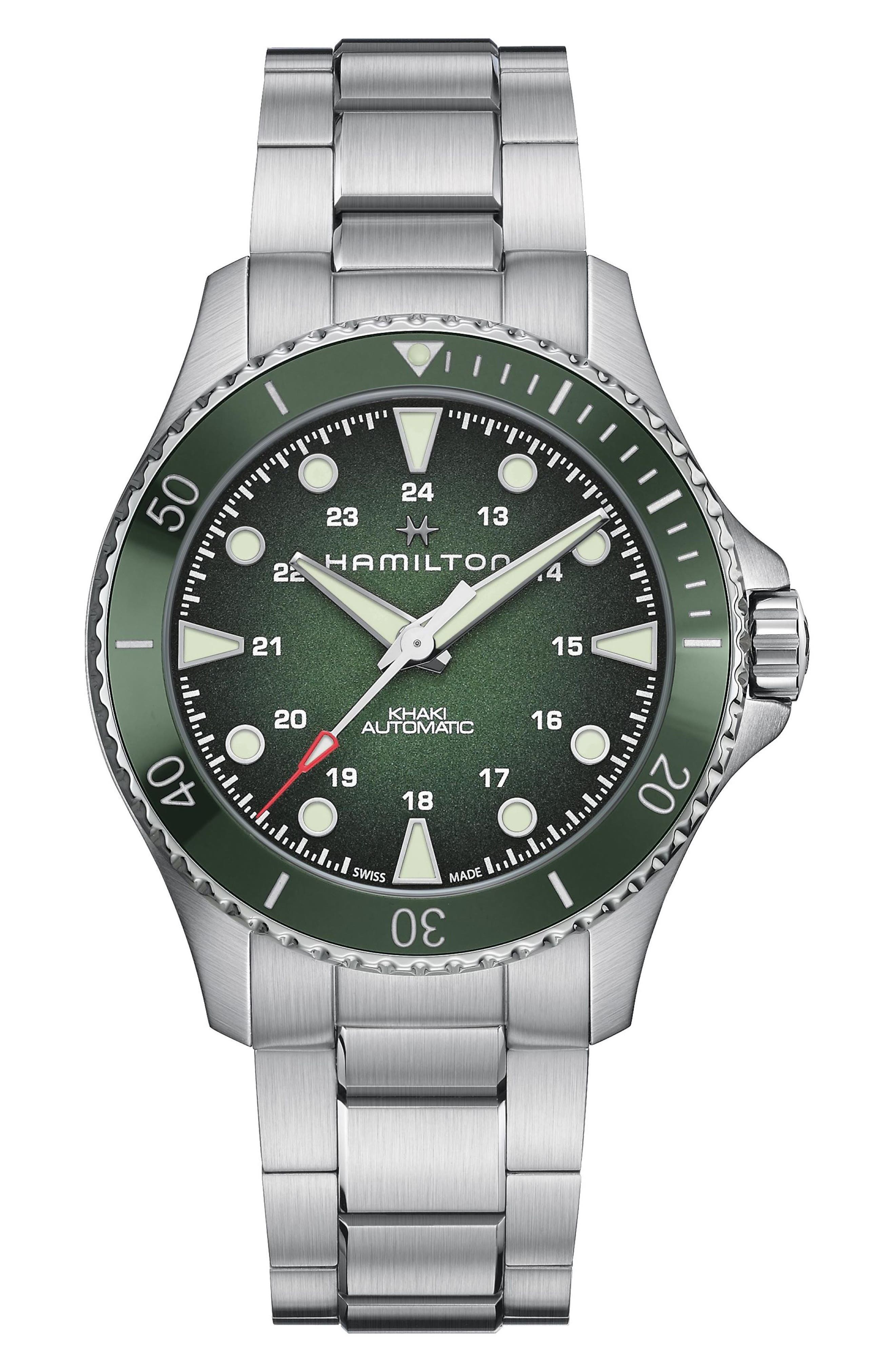 Hamilton Khaki Navy Scuba Automatic Bracelet Watch, 43mm in Green 