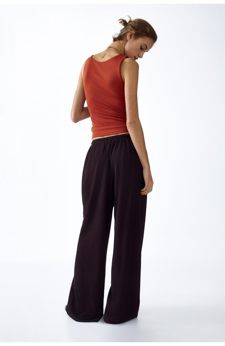 H&M Wide Pull-on Trousers, Alternate, color, Dark Brown