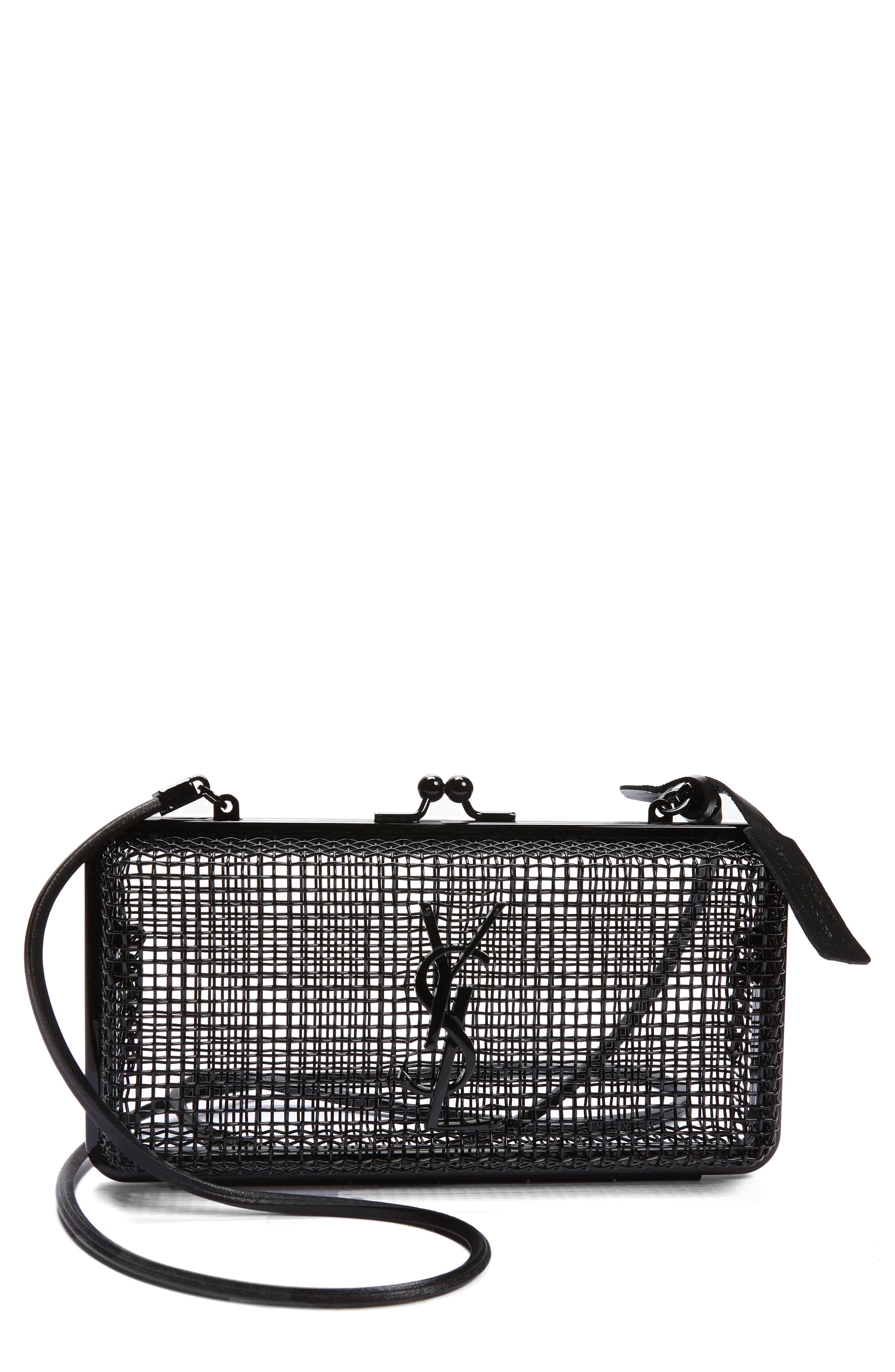 Saint Laurent Cage Clutch, Main, color, 