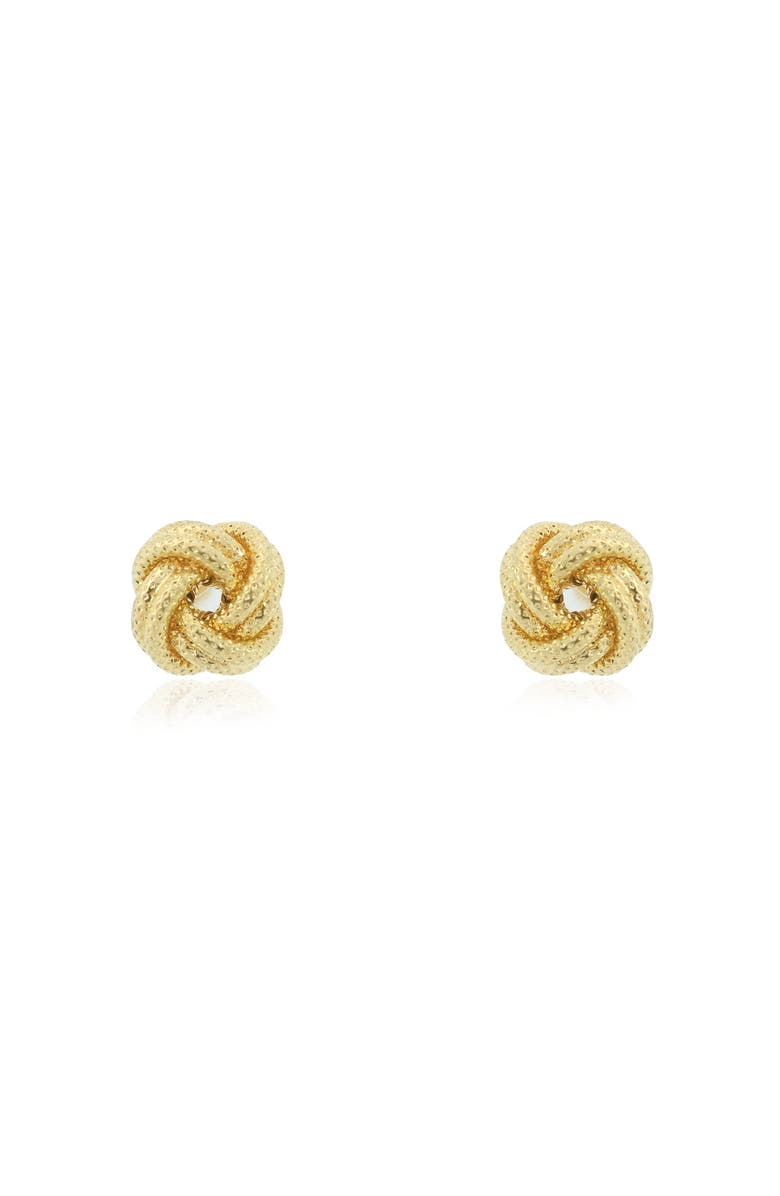 The Lovery Fine Jewelry Textured Rope Knot Stud Earrings, Alternate, color, Yellow Gold