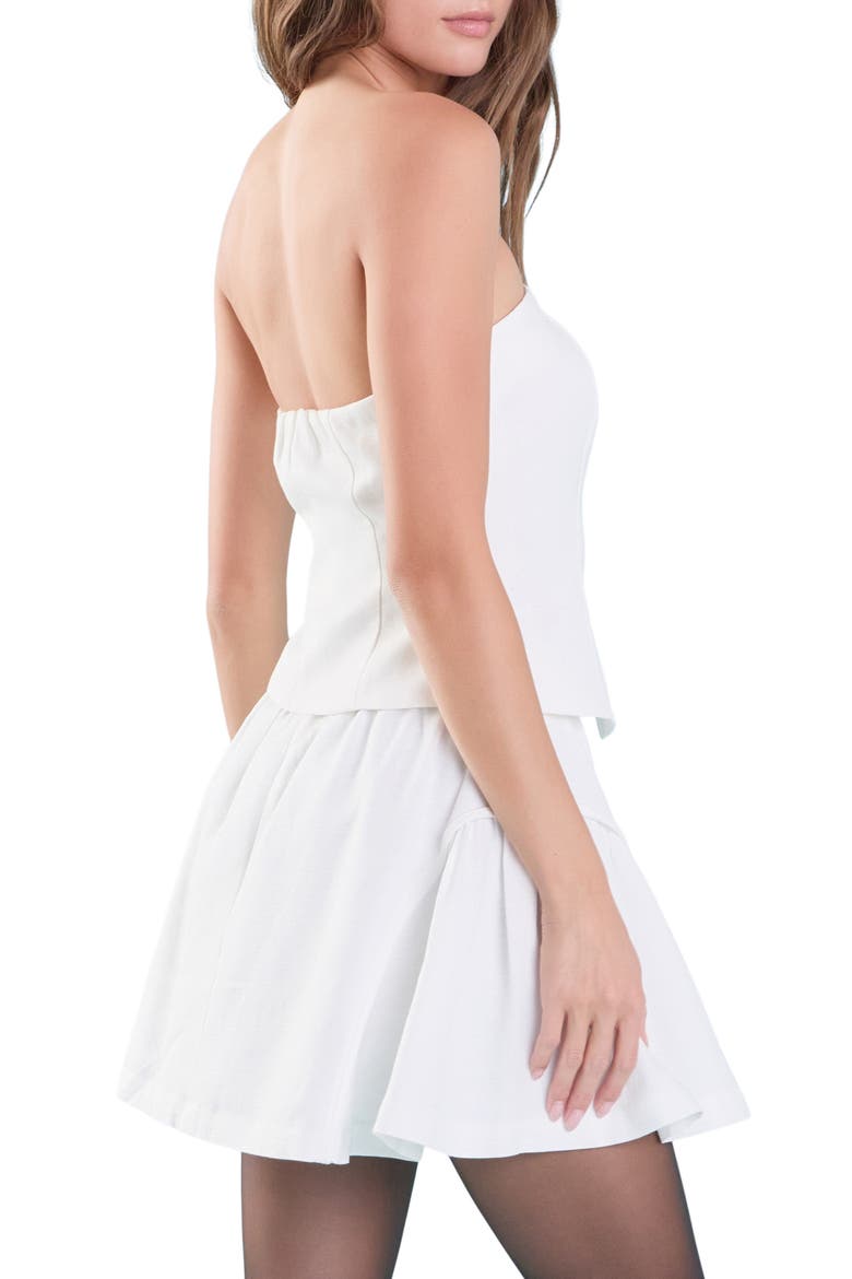 Strapless Cotton & Linen Top, Alternate, color, IVORY