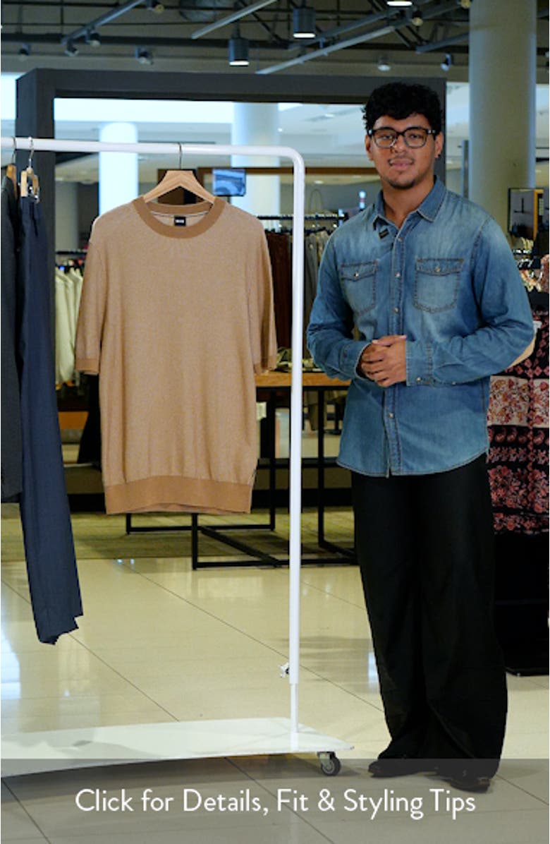 Leale Short Sleeve Cotton Crewneck Sweater, sales video thumbnail