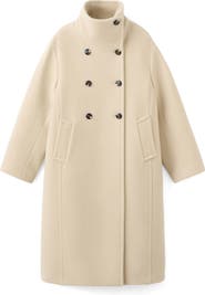 MANGO Double Breasted Stand Collar Coat