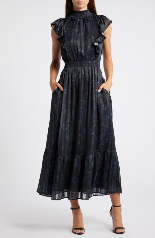 Lost + Wander Love Story Ruffle Maxi Dress in Black Lavender 