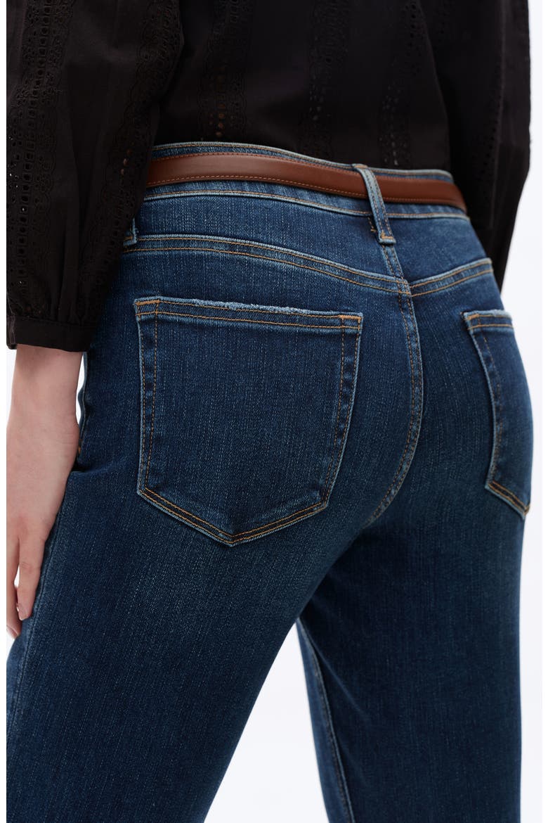 Mid Rise Slim Straight Leg Jeans, Alternate, color, DARK BLUE