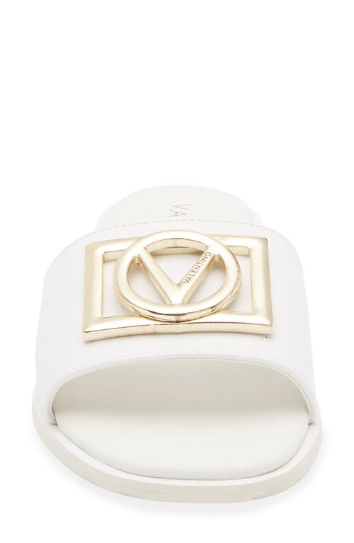 Valentino By Mario Valentino Mia Vlogo Slide Sandal In White
