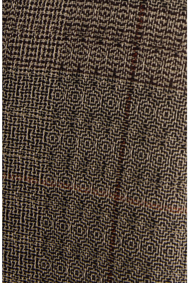Podium Plaid Wool Crepe Wide Leg Pants, Alternate, color, CEMENT