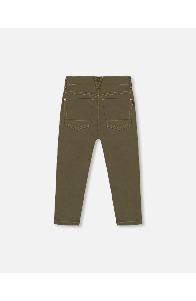 Deux par Deux Little Boy's Stretch Twill Straight Leg Pants Khaki Green, Alternate, color, 
